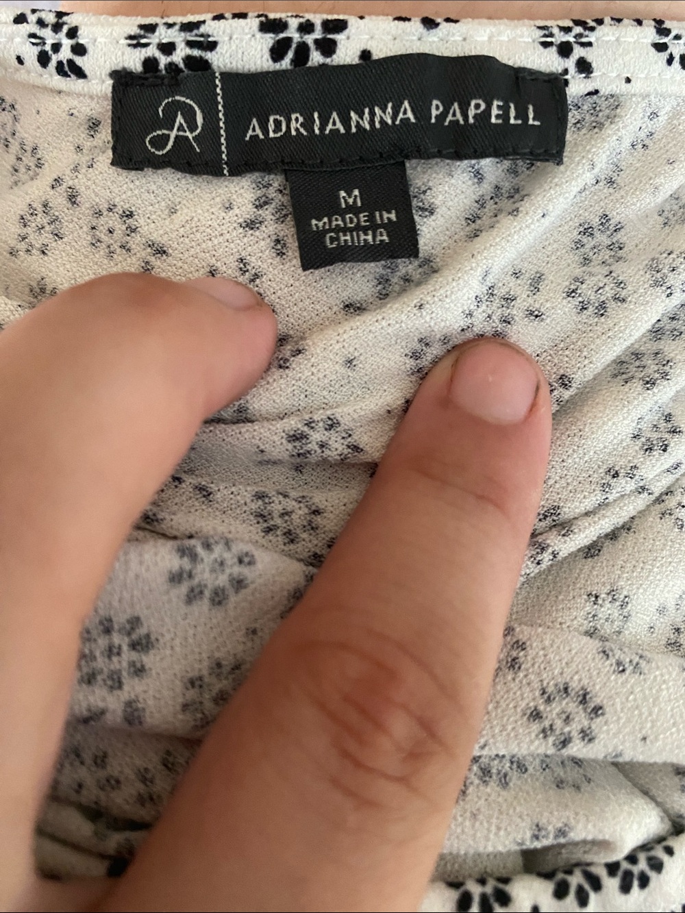 Adrianna Papell Kids Cream Top with Black Floral Print